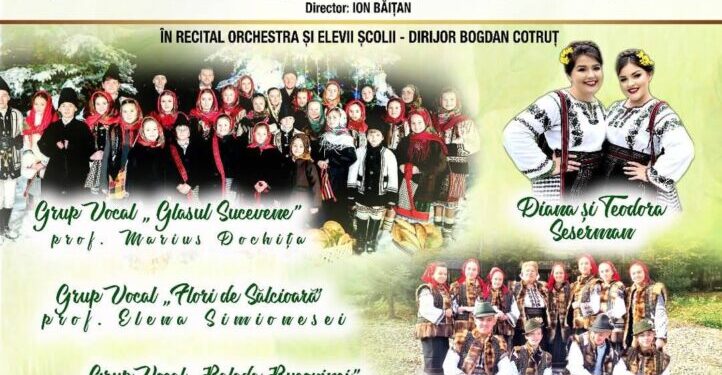 Astăzi debutează Festivalul-Concurs ”Cîntecele Neamului”, ediția a XV-a. Sorin Filip, Laura și Victor Lavric, Ion Drăgan, Alexandru Brădățan și Laura Haidău, printre invitați. Accesul publicului este gratuit