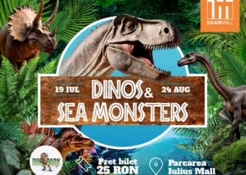 Călătorie în timp, la Iulius Mall Suceava. Descoperă expoziția de animale marine gigant și dinozauri animatronici!