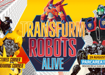 14 roboți gigant transformă parcarea de la Iulius Mall Suceava într-un teritoriu fascinant, odată cu expoziția „Transform Robots Alive”