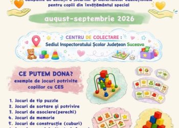 Campanie pentru copiii cu cerințe educaționale speciale. IȘJ Suceava: Un joc donat poate deveni o oportunitate de învățare