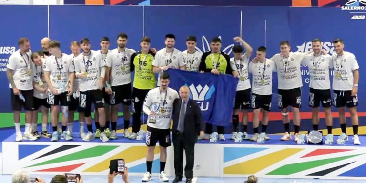 Echipa universității sucevene, din nou campioană europeană universitară la handbal masculin. Jucătorul USV Botond Balazs a fost desemnat handbalistul Jocurilor Europene Universitare