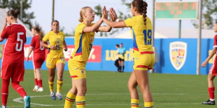 Paraschiva Moțco, de la CSU Suceava, a contribuit la victoria Naționalei de fotbal feminin U17 în amicalul cu Republica Moldova