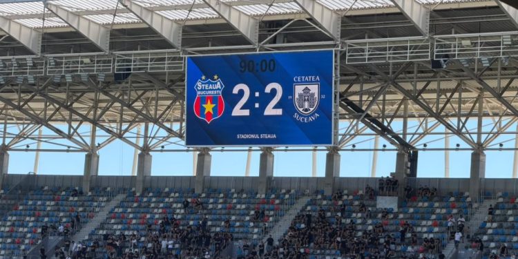 Steaua București-Cetatea 1932 Suceava, 2-2. Cetatea a scăpat de înfrîngere în minutele de prelungire, atunci cînd Steaua a înscris, dar golul a fost anulat